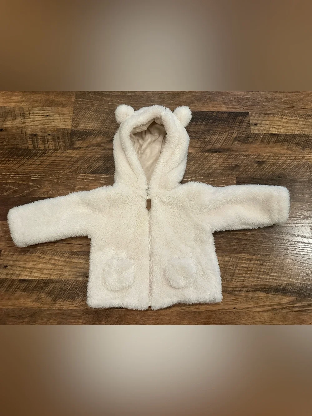 CARTER’S Baby Bear Long-sleeve Hooded Jacket - White - 3-6 Months